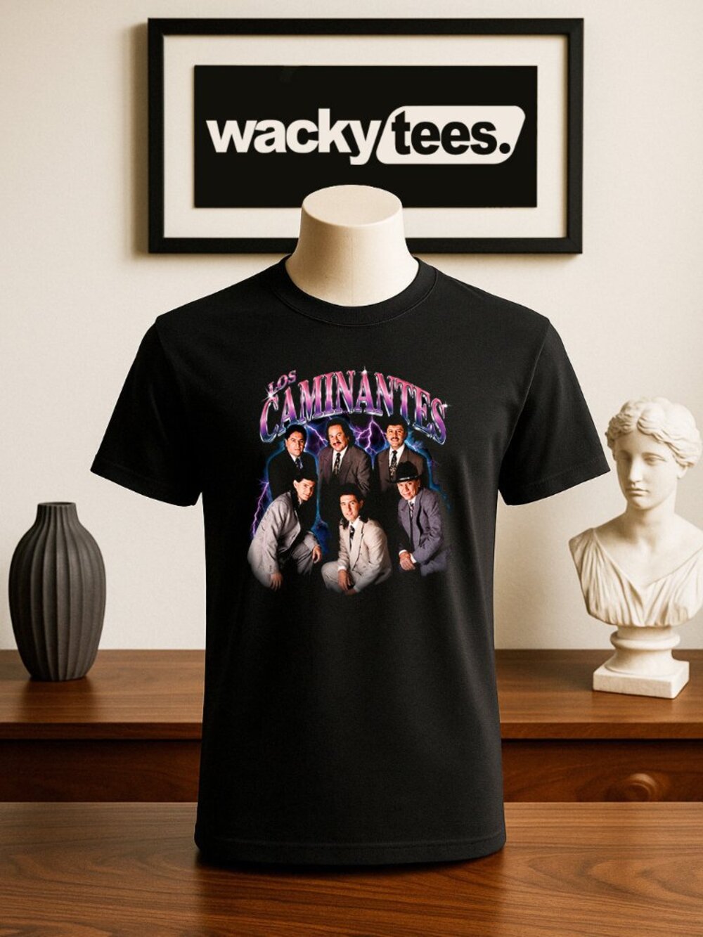 Los Caminantes Bootleg Style Portrait Legend Mexican Group Graphic Tee Shirt